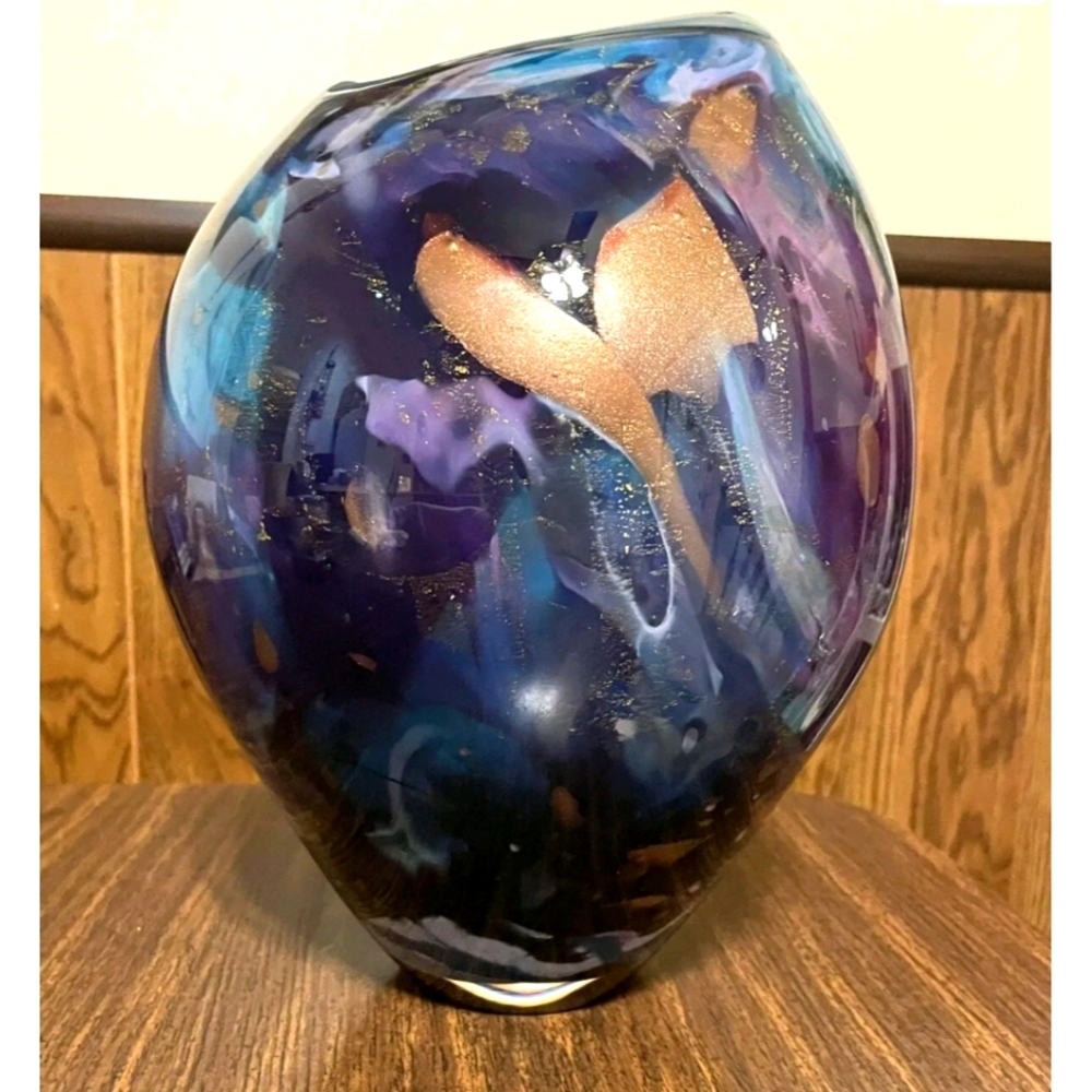 Tim Lazer Artisan Blown Glass Vase